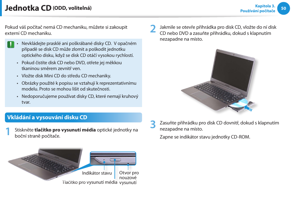 Jednotka cd (odd, volitelná), Jednotka cd | Samsung NP530U4BH User Manual | Page 51 / 154
