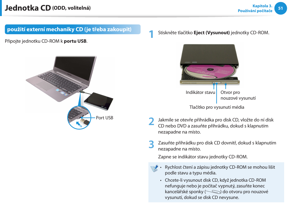 Jednotka cd | Samsung NP530U4BH User Manual | Page 52 / 154