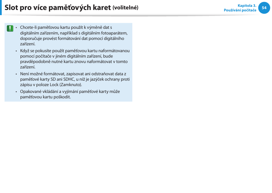 Slot pro více paměťových karet, Volitelné) | Samsung NP530U4BH User Manual | Page 55 / 154