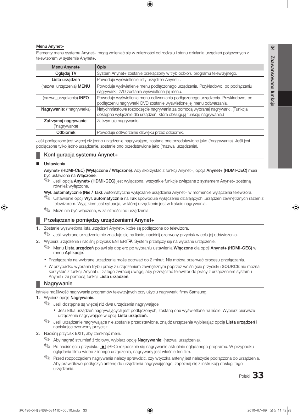 Samsung PS50C490B3W User Manual | Page 117 / 422