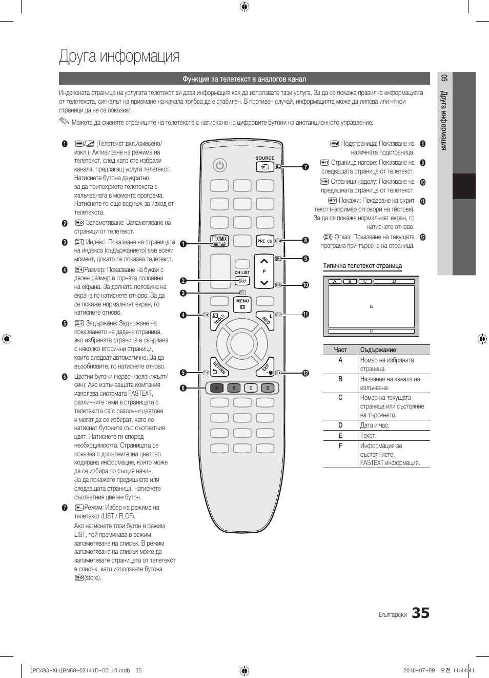 Друга информация | Samsung PS50C490B3W User Manual | Page 203 / 422