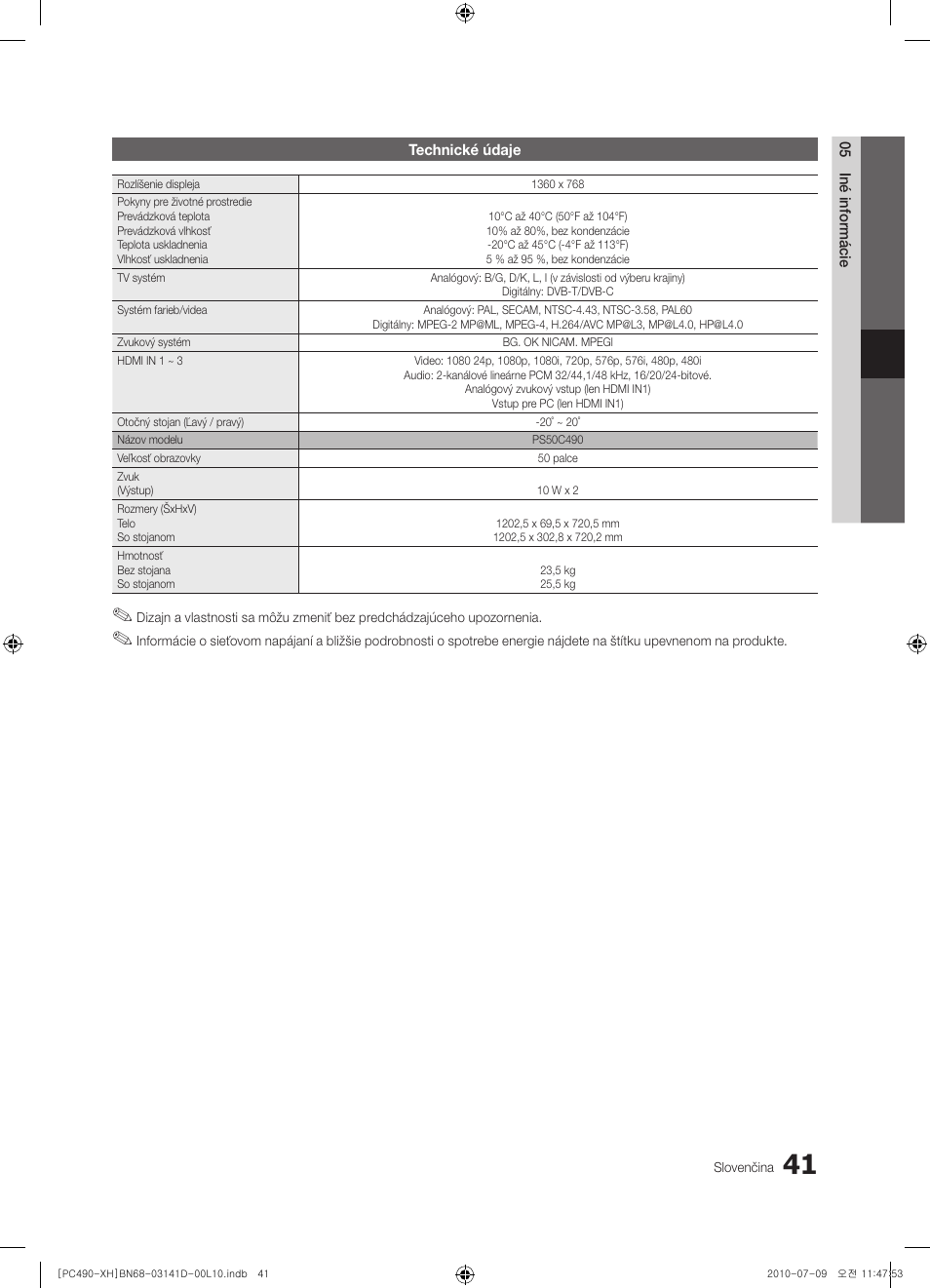 Samsung PS50C490B3W User Manual | Page 335 / 422