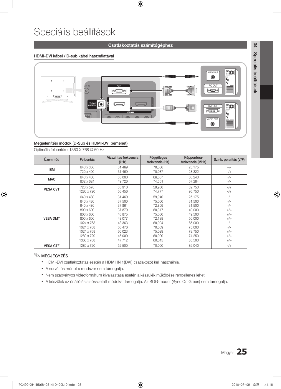 Speciális beállítások | Samsung PS50C490B3W User Manual | Page 67 / 422