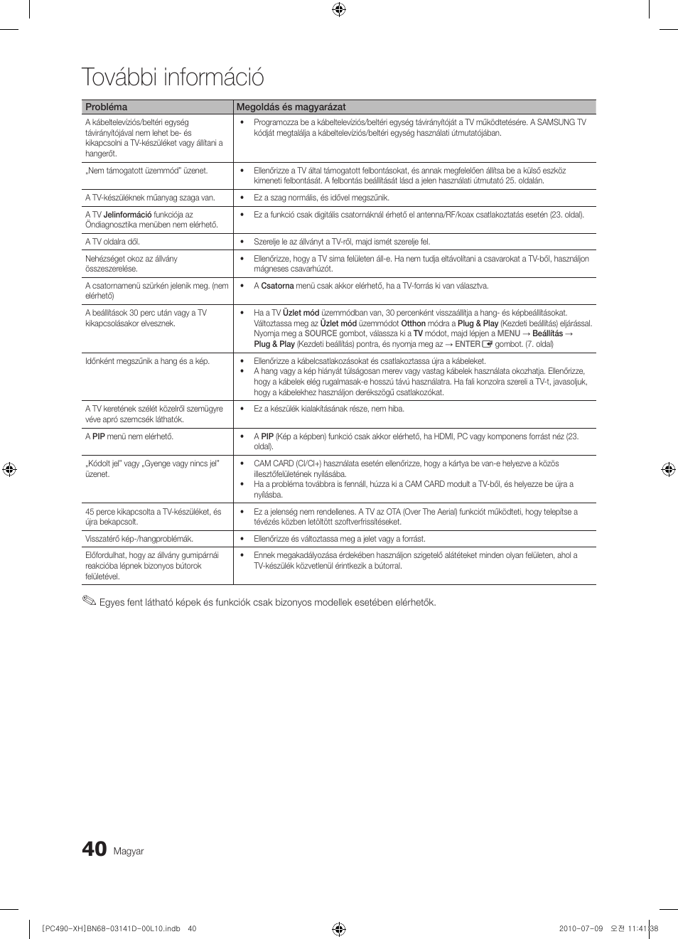 További információ | Samsung PS50C490B3W User Manual | Page 82 / 422
