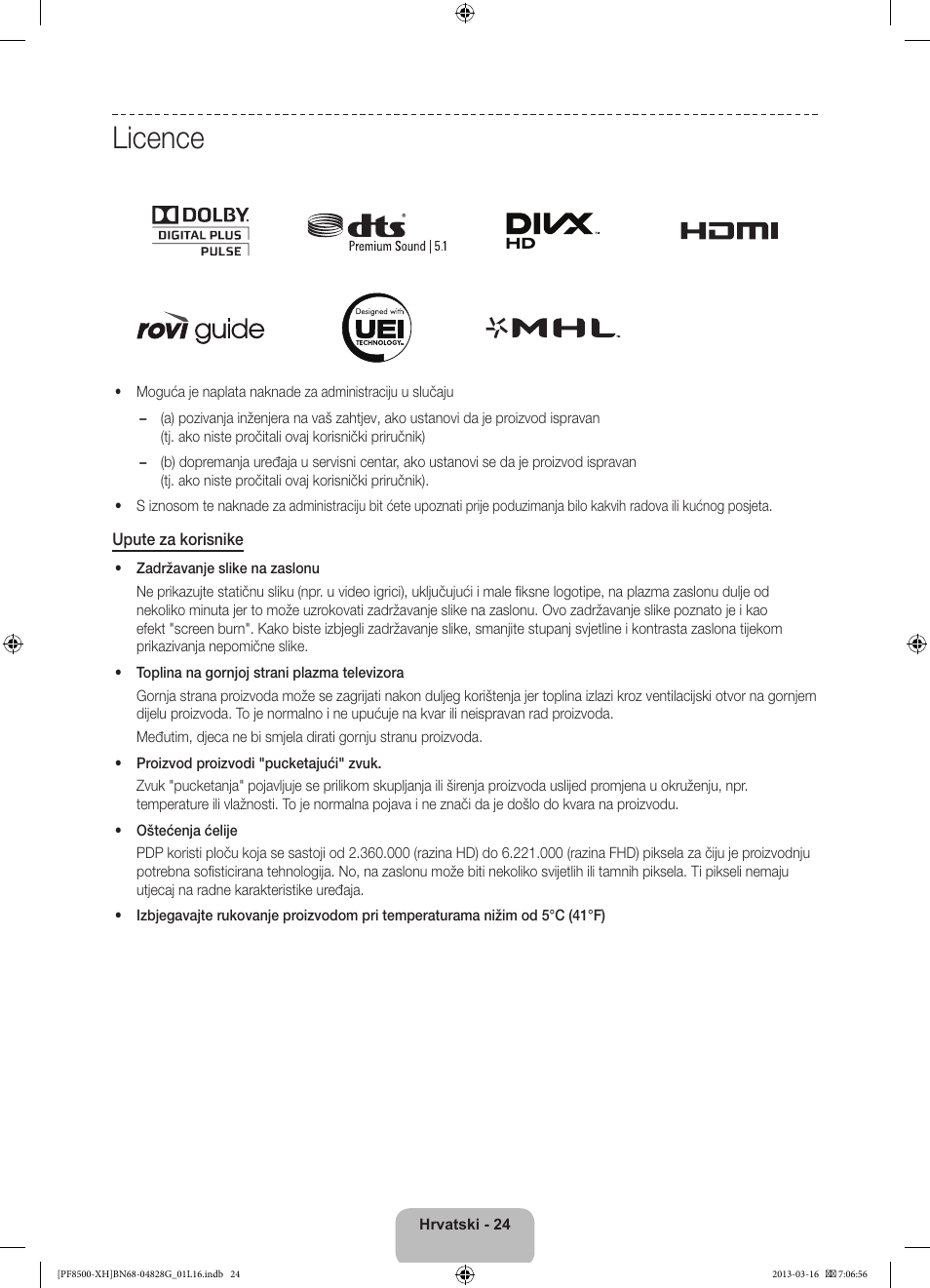 Licence | Samsung PS64F8500SL User Manual | Page 144 / 385