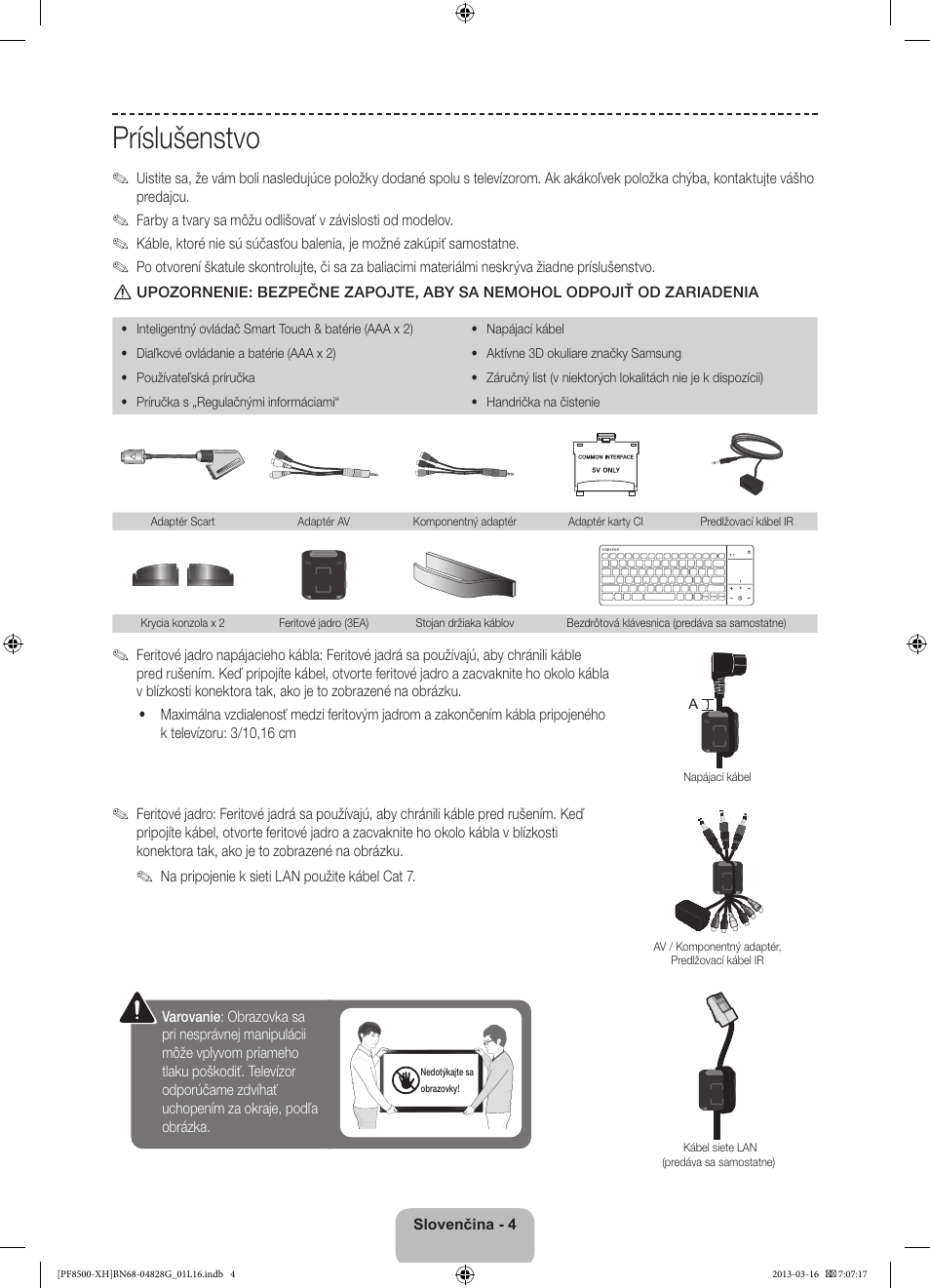 Príslušenstvo | Samsung PS64F8500SL User Manual | Page 172 / 385