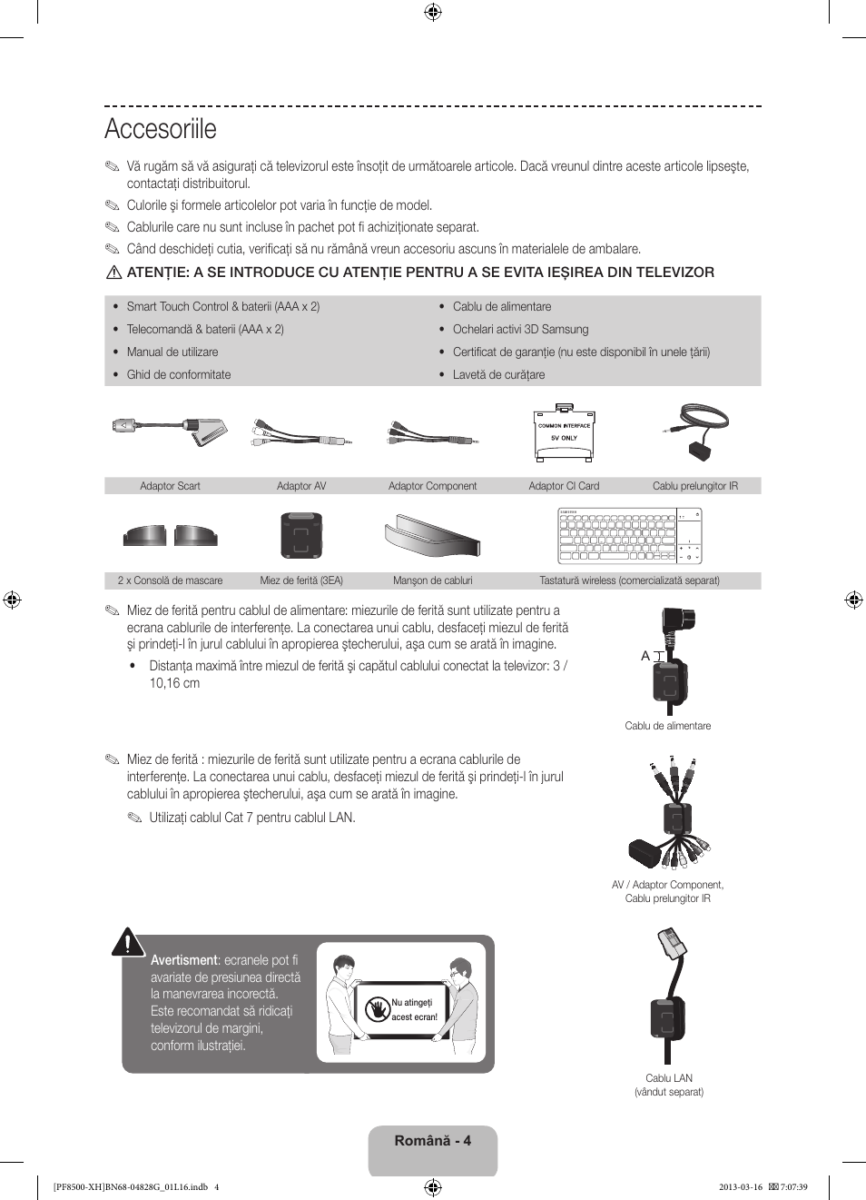 Accesoriile | Samsung PS64F8500SL User Manual | Page 196 / 385