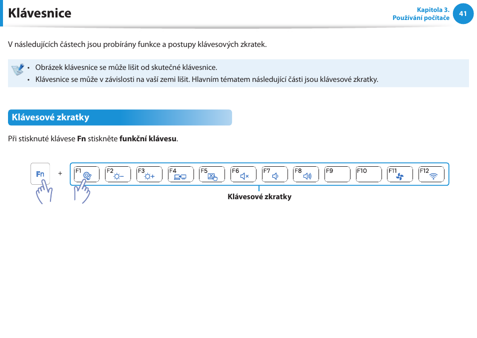 Klávesnice | Samsung NP270E5GI User Manual | Page 44 / 134