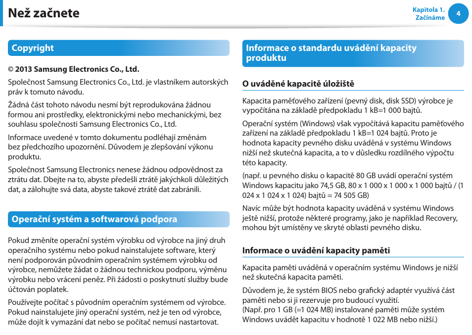 Než začnete | Samsung NP270E5GI User Manual | Page 5 / 134