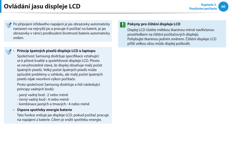 Ovládání jasu displeje lcd | Samsung NP270E5GI User Manual | Page 63 / 134
