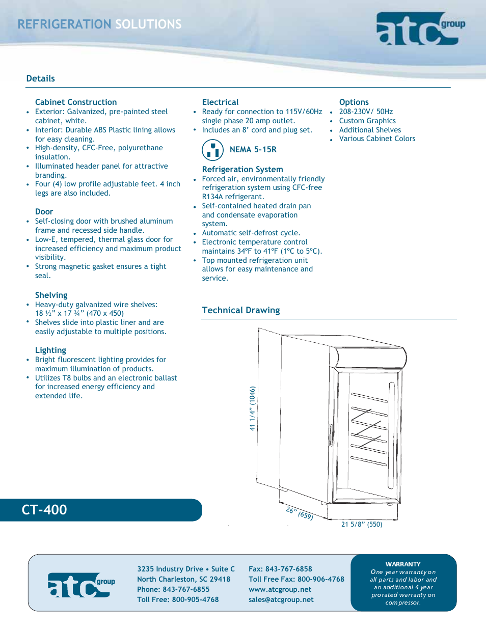 Ct-400, Refrigeration solutions | ATC Group CT-100F User Manual | Page 2 / 2