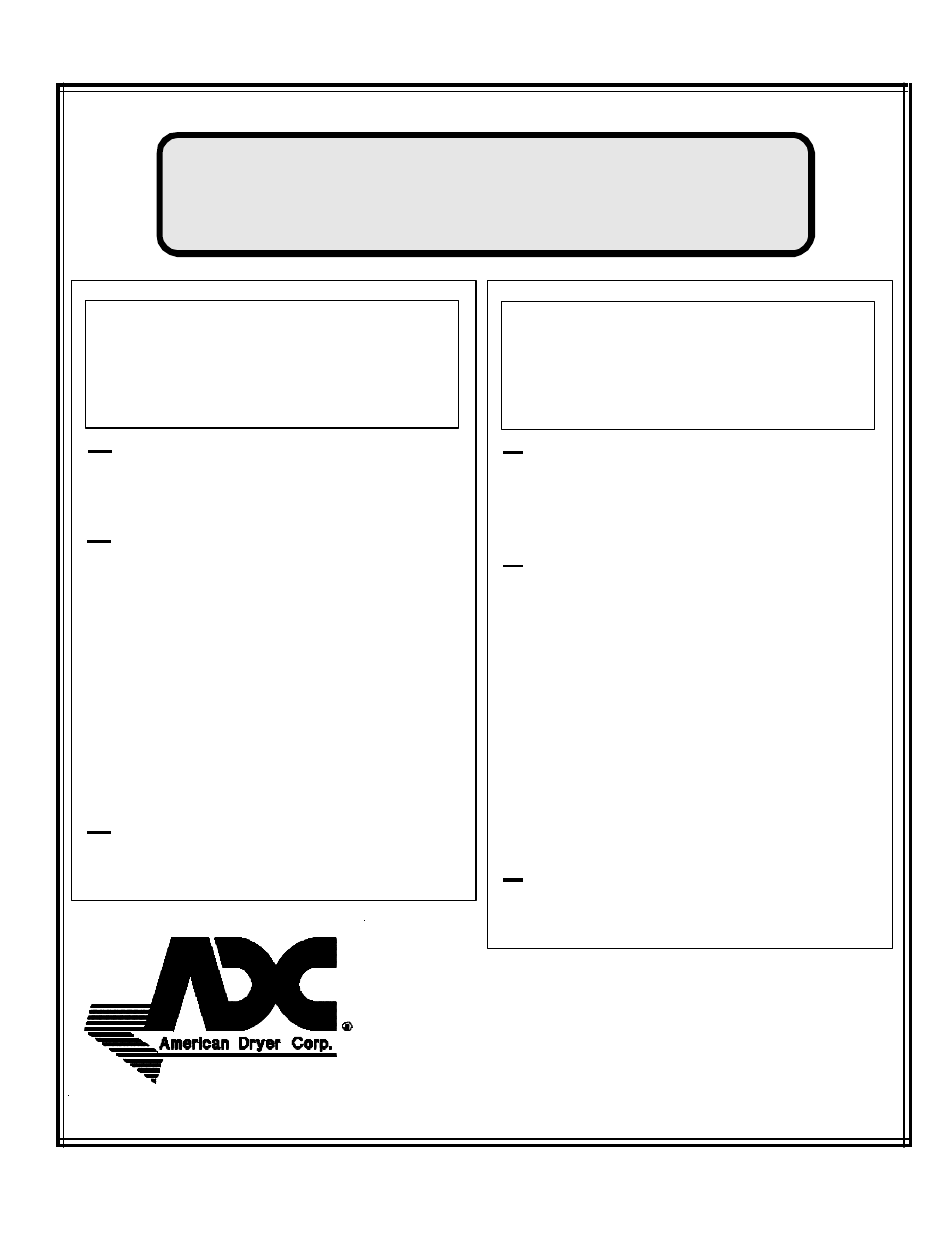 American Dryer AD-120ES User Manual | 65 pages