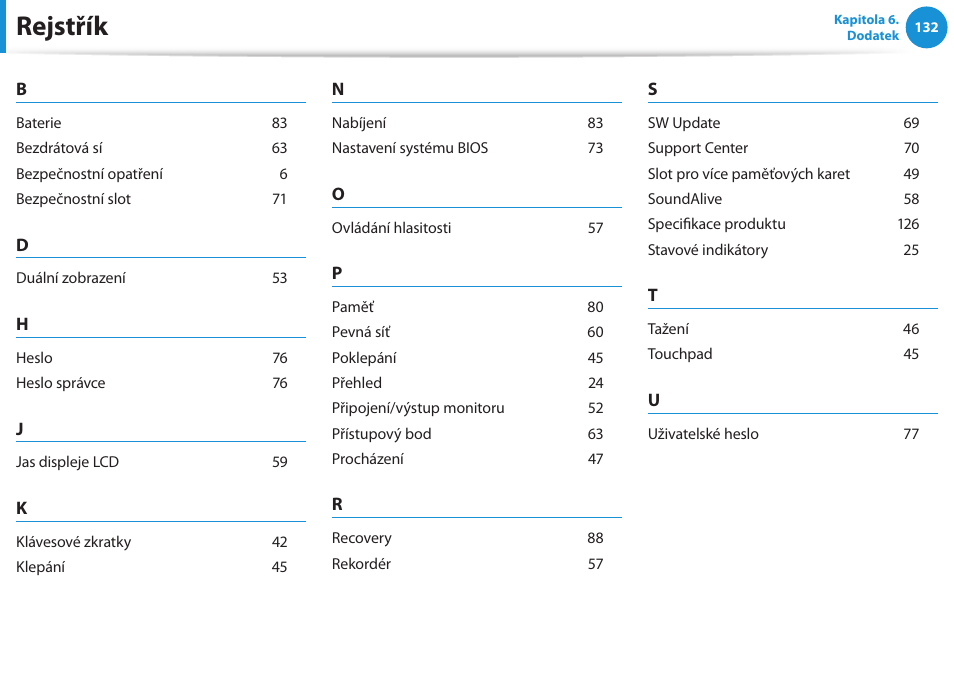 Rejstřík | Samsung NP370R5E User Manual | Page 133 / 133