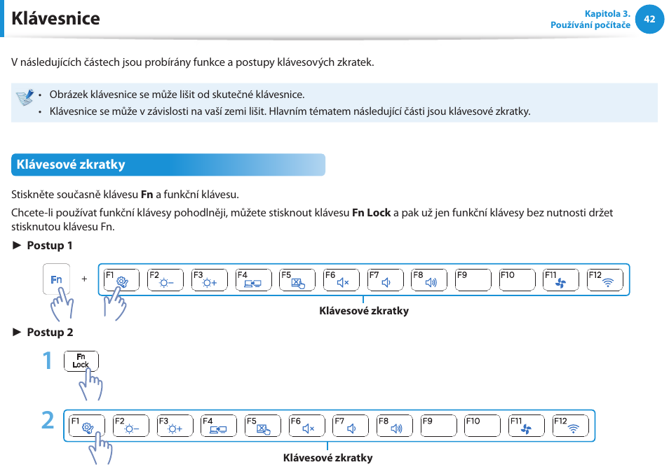 Klávesnice | Samsung NP370R5E User Manual | Page 43 / 133