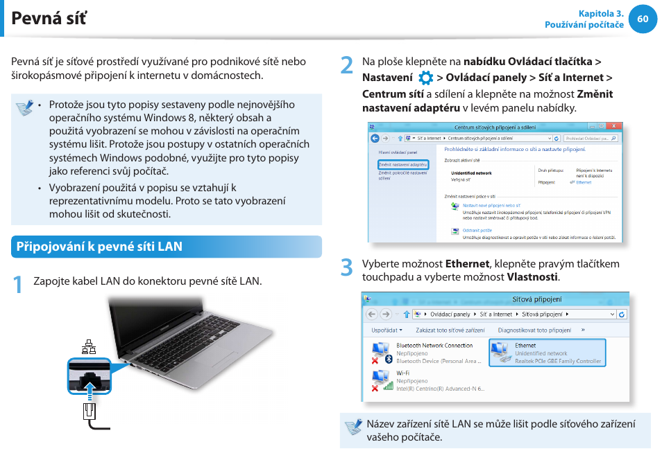 Pevná síť | Samsung NP370R5E User Manual | Page 61 / 133