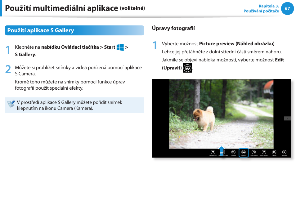Použití multimediální aplikace | Samsung NP370R5E User Manual | Page 68 / 133