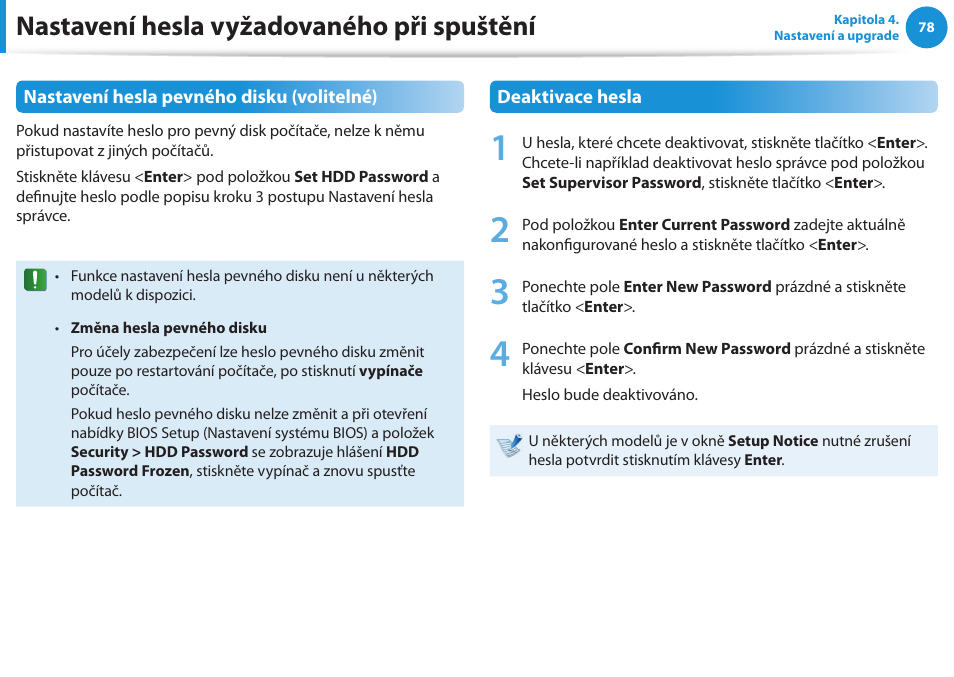Nastavení hesla vyžadovaného při spuštění | Samsung NP370R5E User Manual | Page 79 / 133
