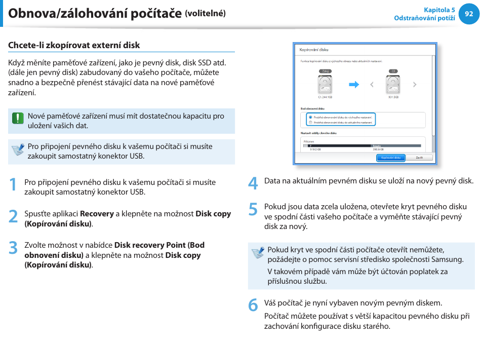 Obnova/zálohování počítače | Samsung NP370R5E User Manual | Page 93 / 133
