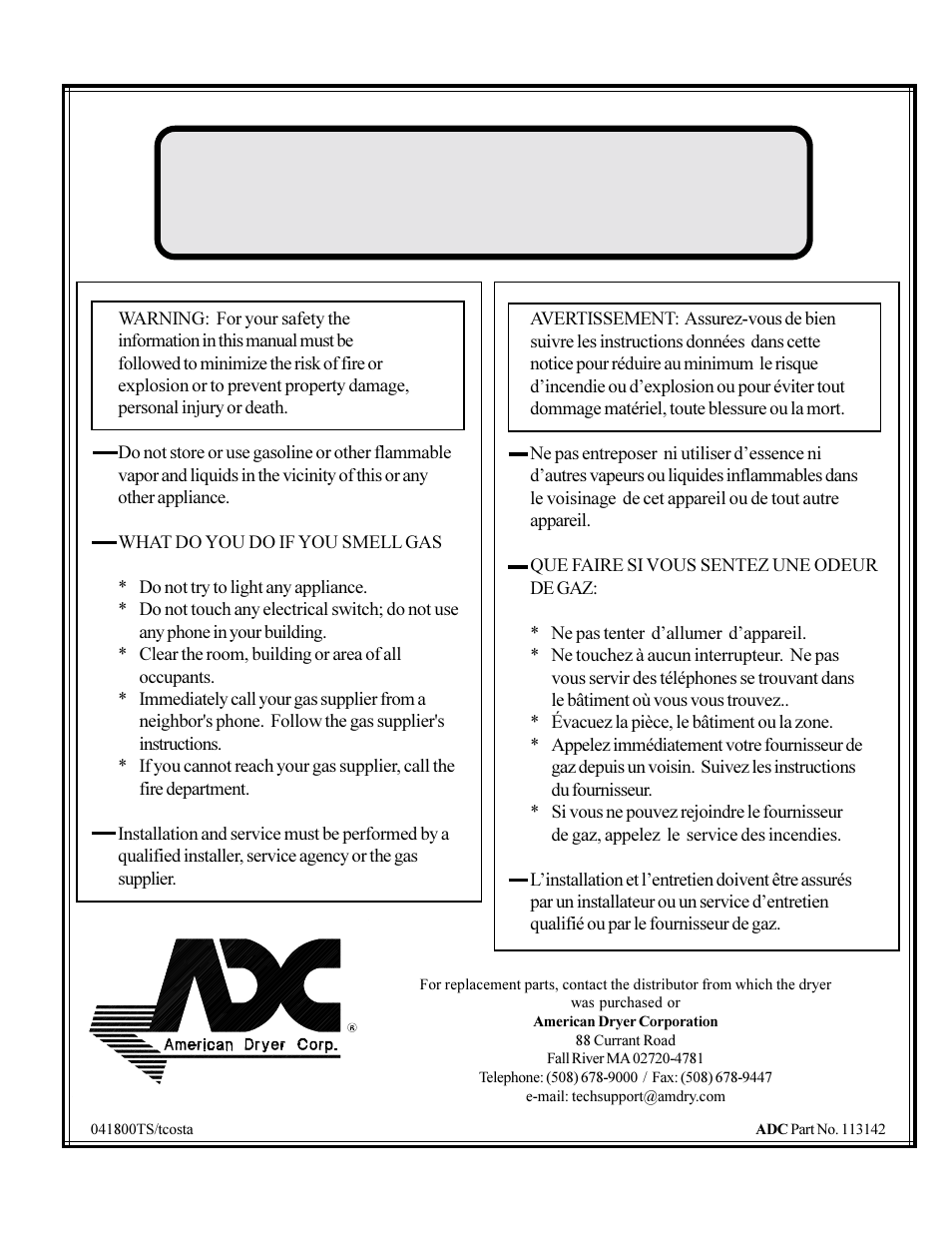 American Dryer Non-Tilting Phase 5 ML-200 User Manual | 59 pages