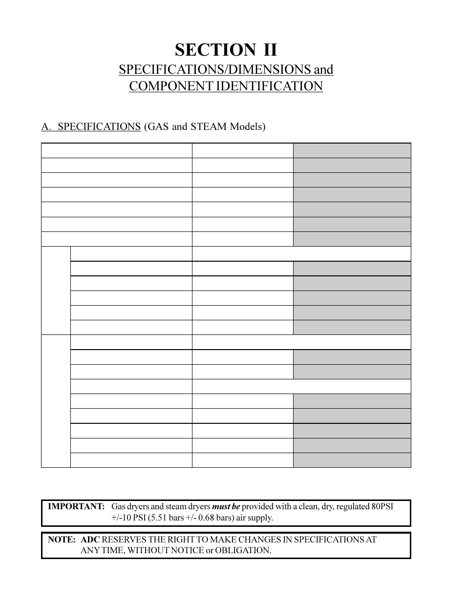 Gas steam | American Dryer Non-Tilting Phase 5 ML-200 User Manual | Page 10 / 59