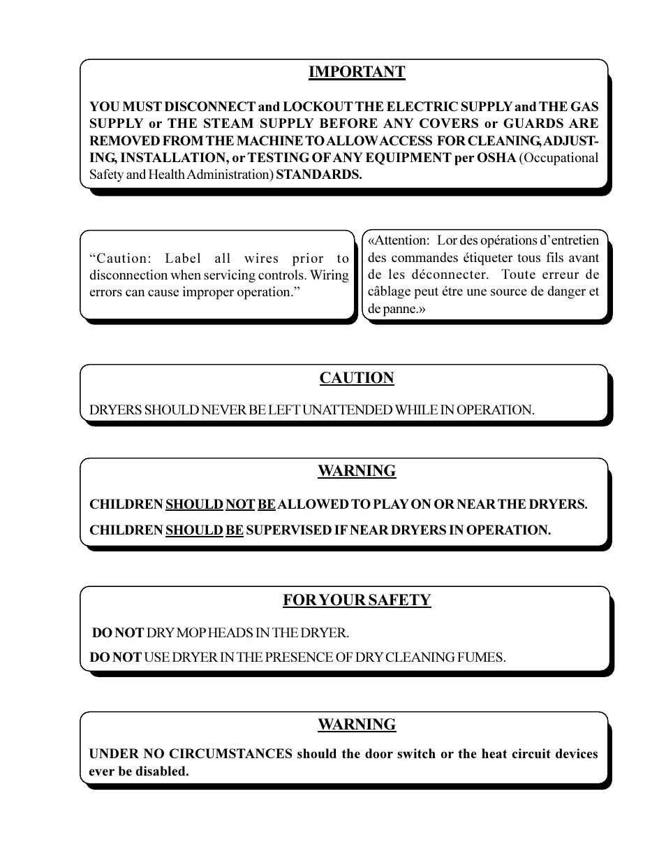 American Dryer Non-Tilting Phase 5 ML-200 User Manual | Page 3 / 59