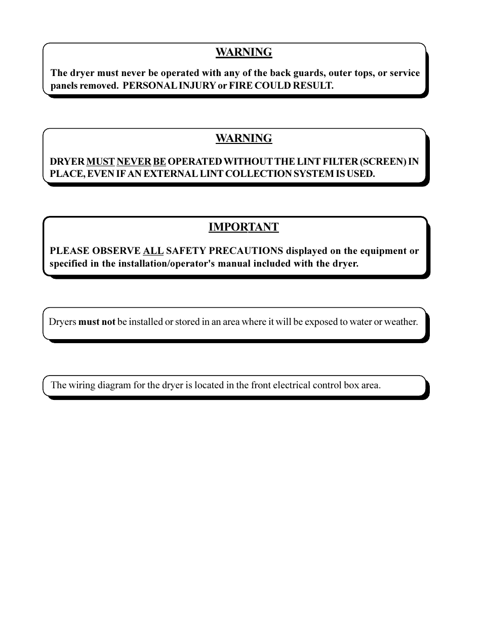 American Dryer Non-Tilting Phase 5 ML-200 User Manual | Page 4 / 59