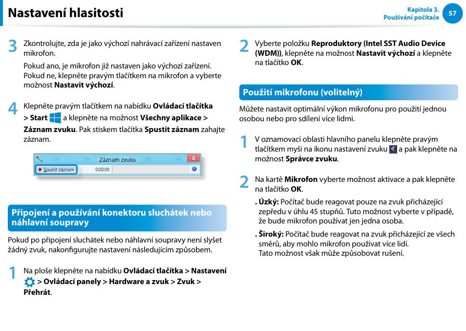 Nastavení hlasitosti | Samsung XE500T1C User Manual | Page 58 / 117