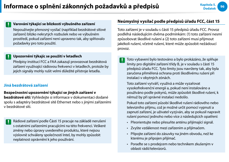 Informace o splnění zákonných požadavků a předpisů | Samsung XE500T1C User Manual | Page 97 / 117