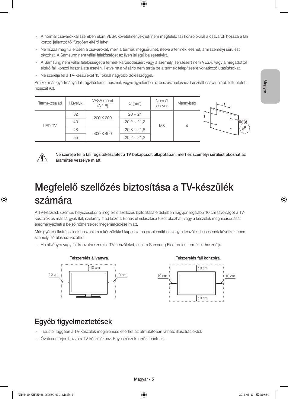 Egyéb figyelmeztetések | Samsung UE32H6410SS User Manual | Page 27 / 353