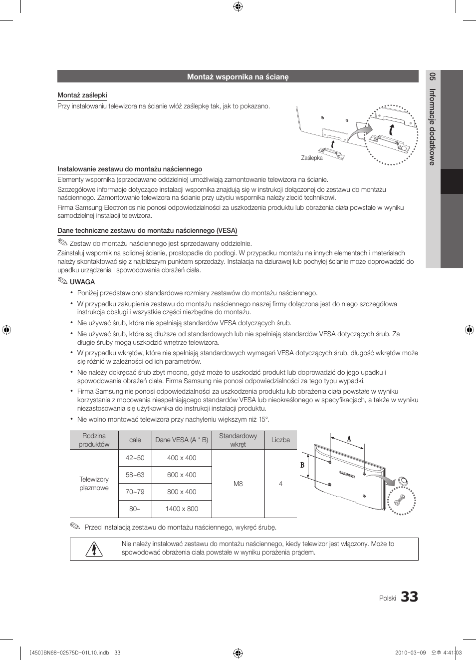 Samsung PS42C450B1W User Manual | Page 113 / 401