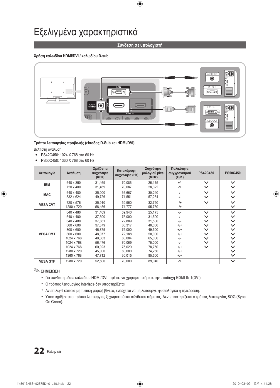 Εξελιγμένα χαρακτηριστικά | Samsung PS42C450B1W User Manual | Page 142 / 401