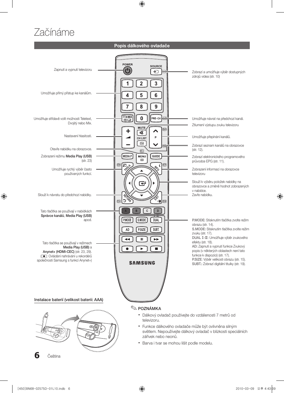 Začínáme | Samsung PS42C450B1W User Manual | Page 246 / 401