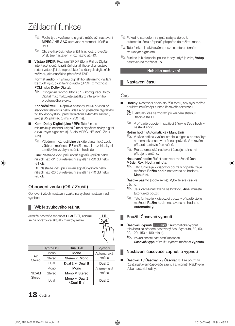 Základní funkce | Samsung PS42C450B1W User Manual | Page 258 / 401