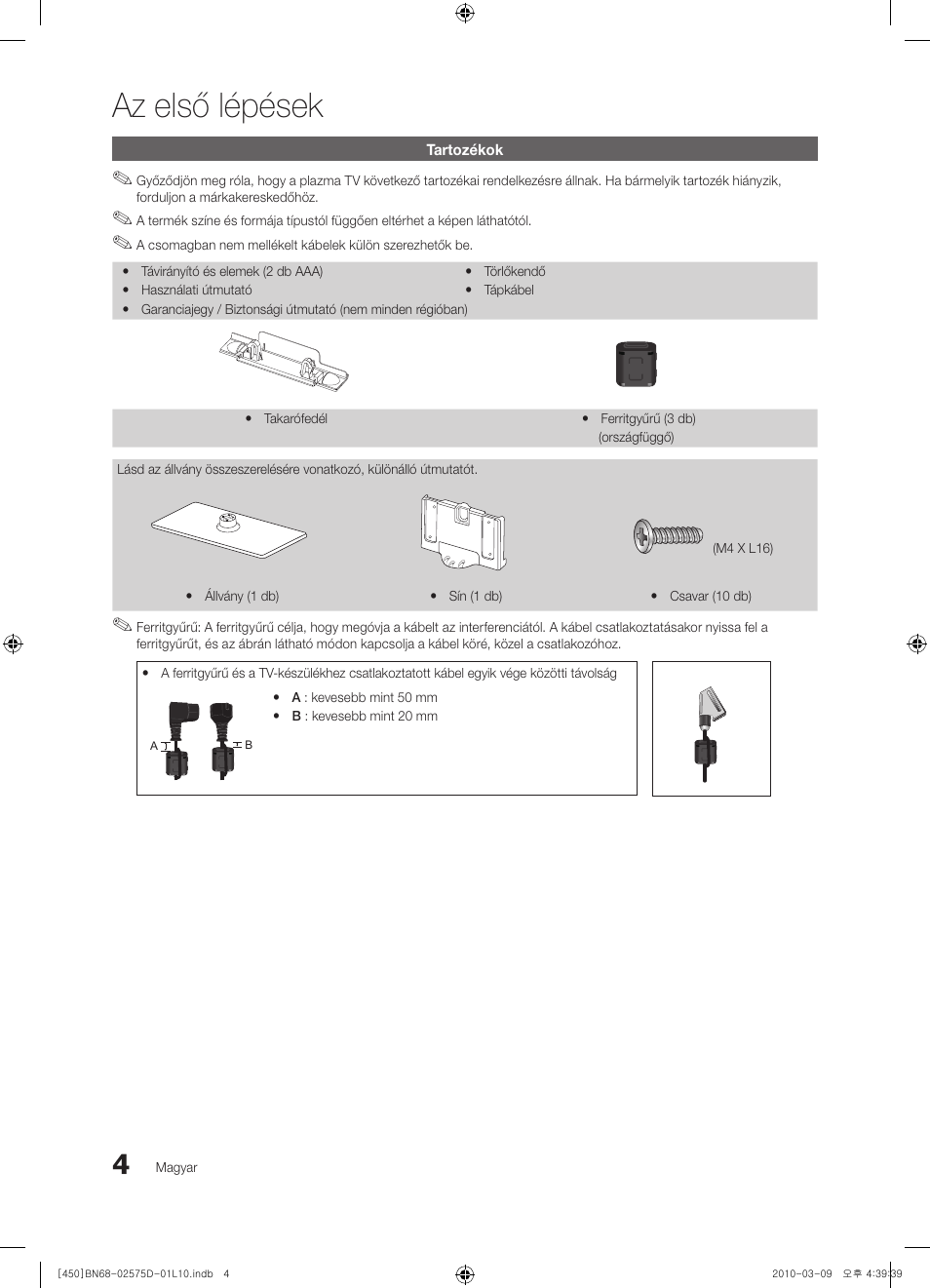 Az első lépések | Samsung PS42C450B1W User Manual | Page 44 / 401