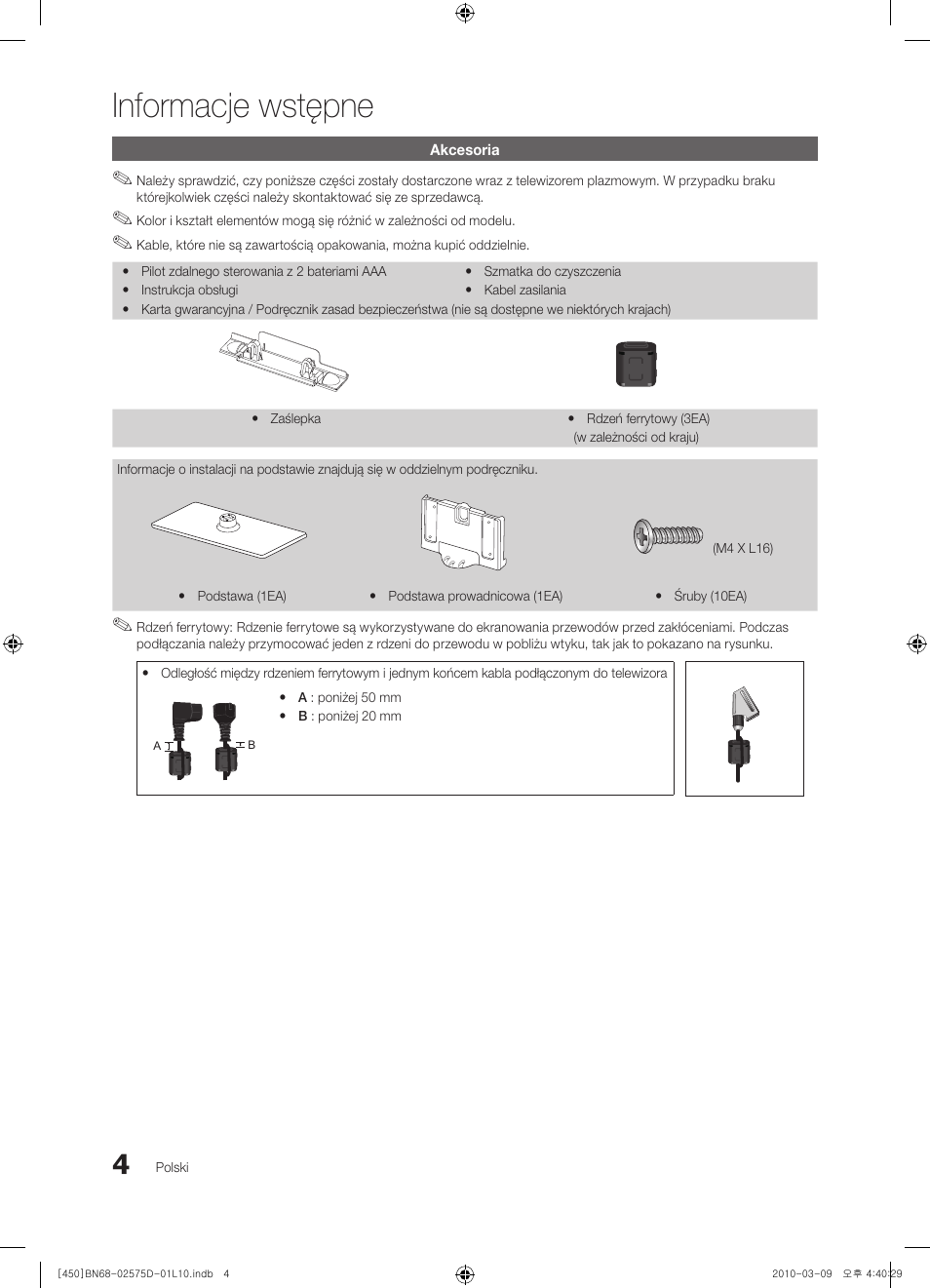 Informacje wstępne | Samsung PS42C450B1W User Manual | Page 84 / 401