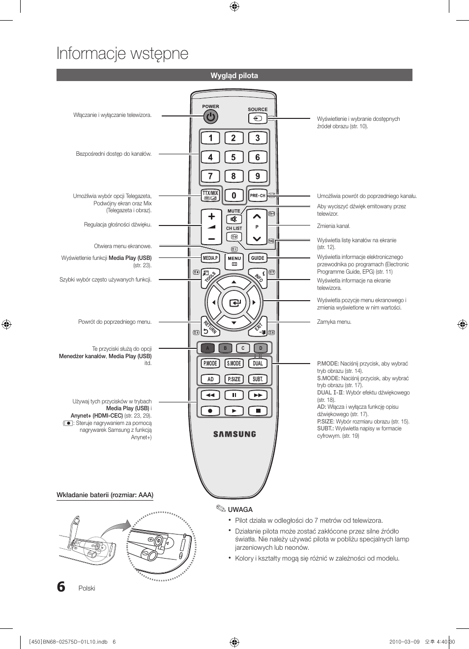 Informacje wstępne | Samsung PS42C450B1W User Manual | Page 86 / 401