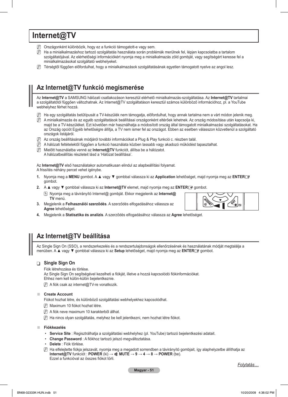 Internet@tv, Az internet@tv funkció megismerése, Az internet@tv beállítása | Samsung PS63B680T6W User Manual | Page 125 / 644