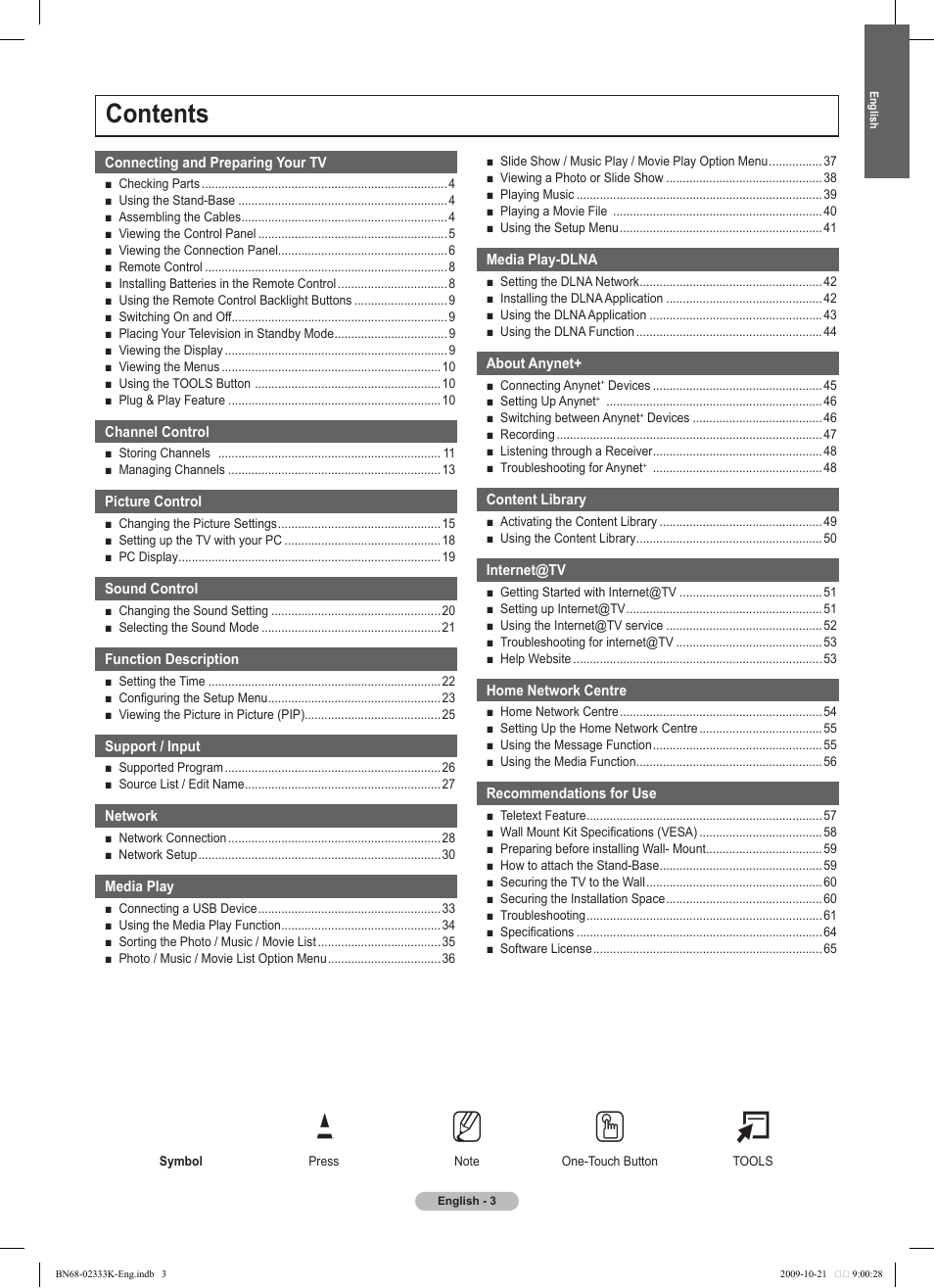 Samsung PS63B680T6W User Manual | Page 3 / 644