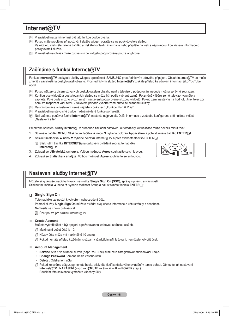 Internet@tv, Začínáme s funkcí internet@tv, Nastavení služby internet@tv | Samsung PS63B680T6W User Manual | Page 377 / 644