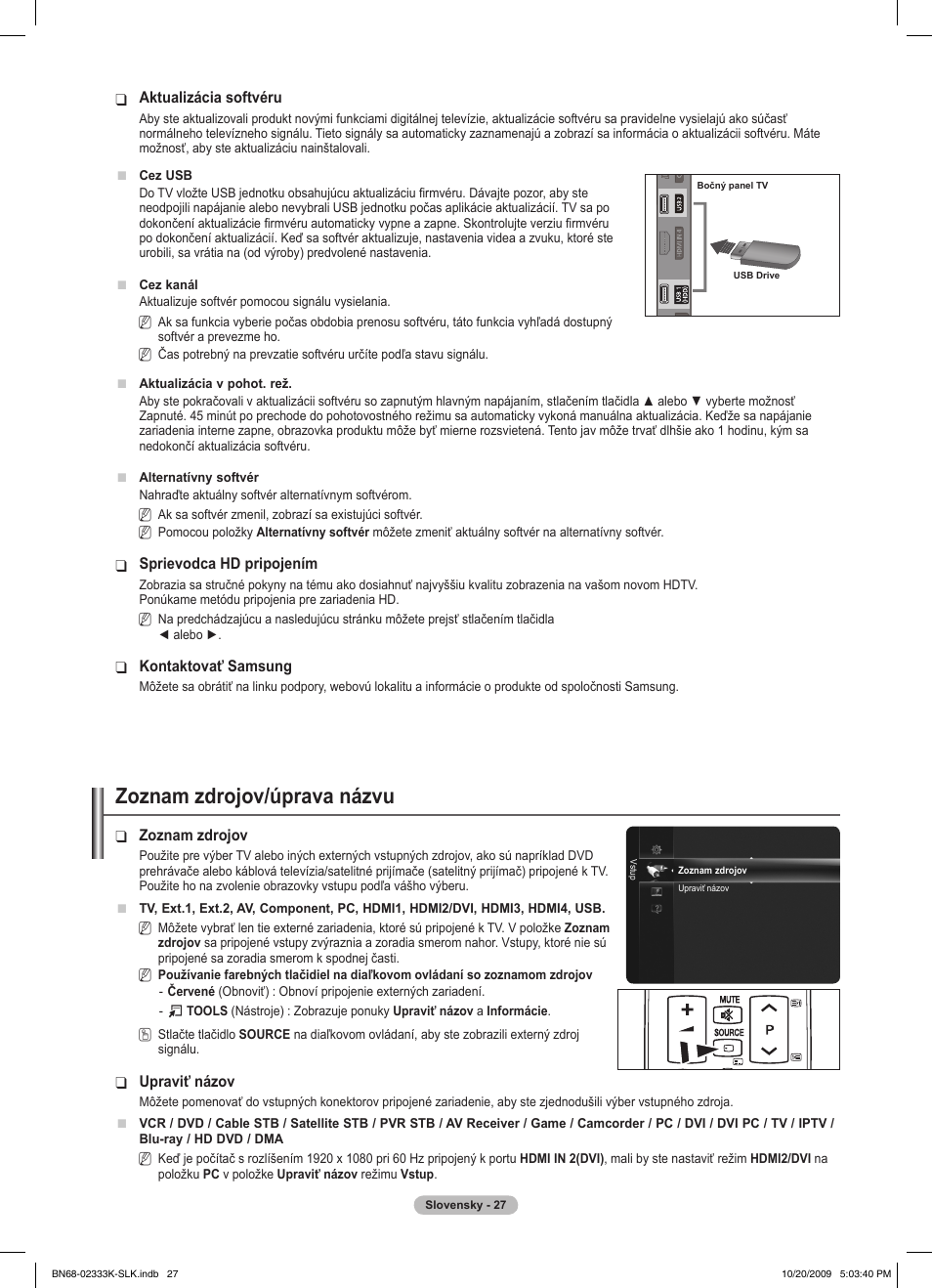 Zoznam zdrojov/úprava názvu | Samsung PS63B680T6W User Manual | Page 416 / 644