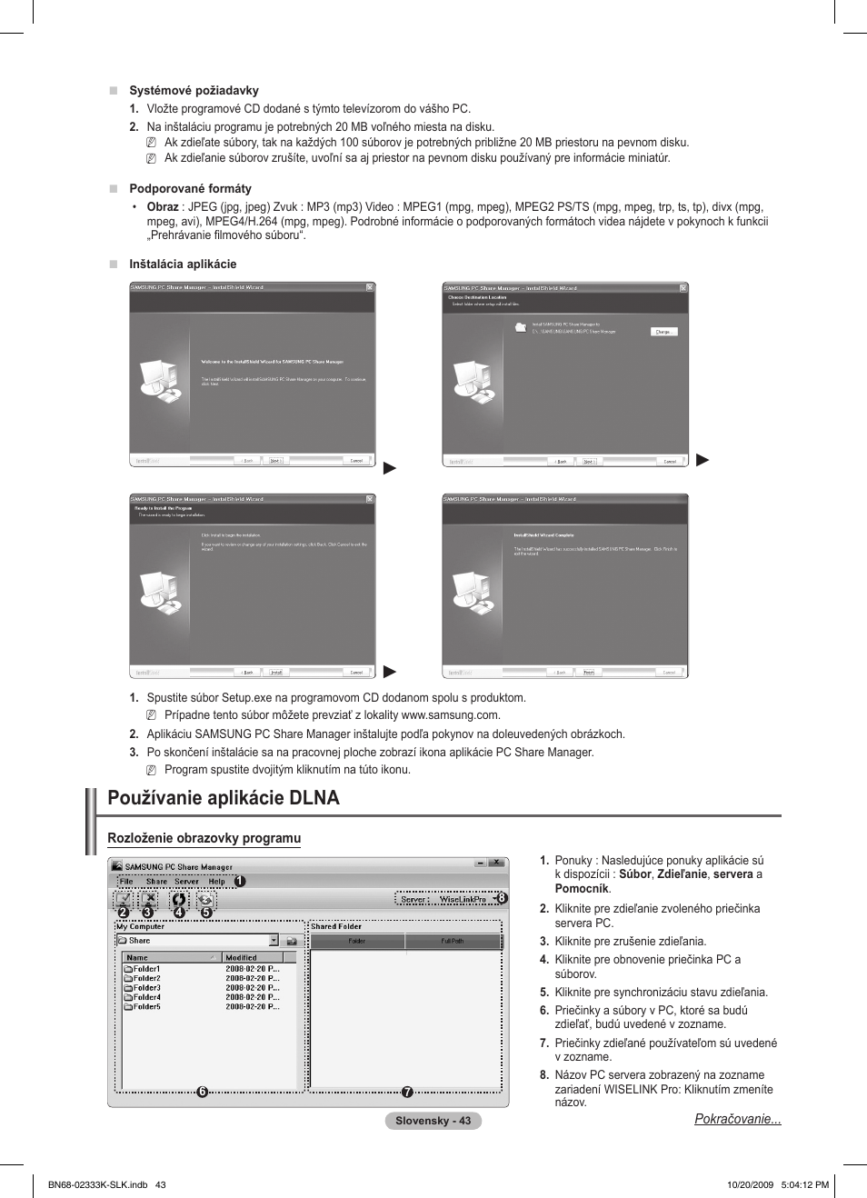 Používanie aplikácie dlna | Samsung PS63B680T6W User Manual | Page 432 / 644