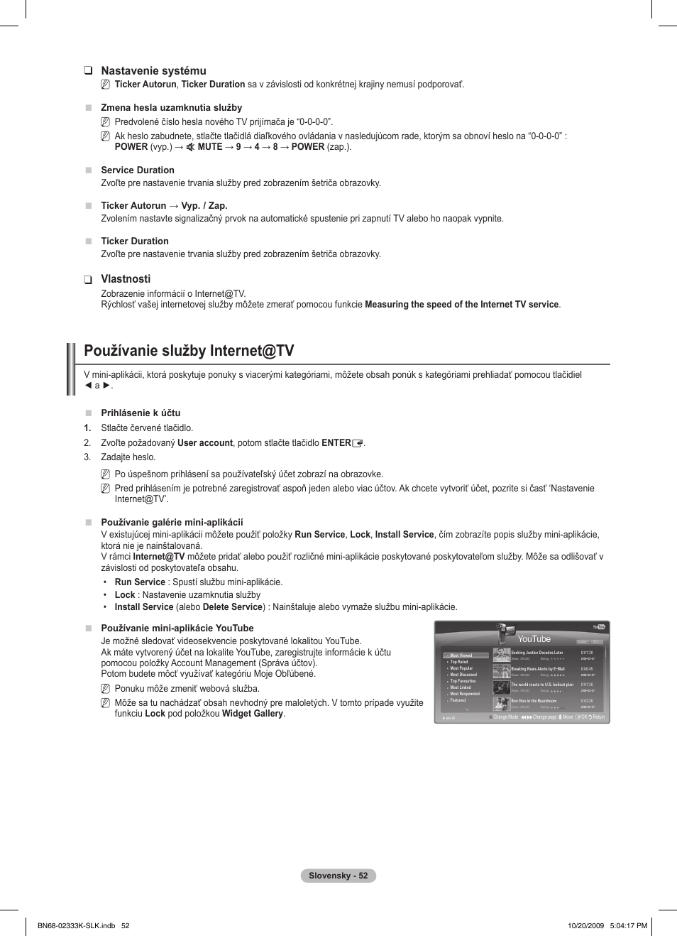 Používanie služby internet@tv, Nastavenie systému, Vlastnosti | Samsung PS63B680T6W User Manual | Page 441 / 644