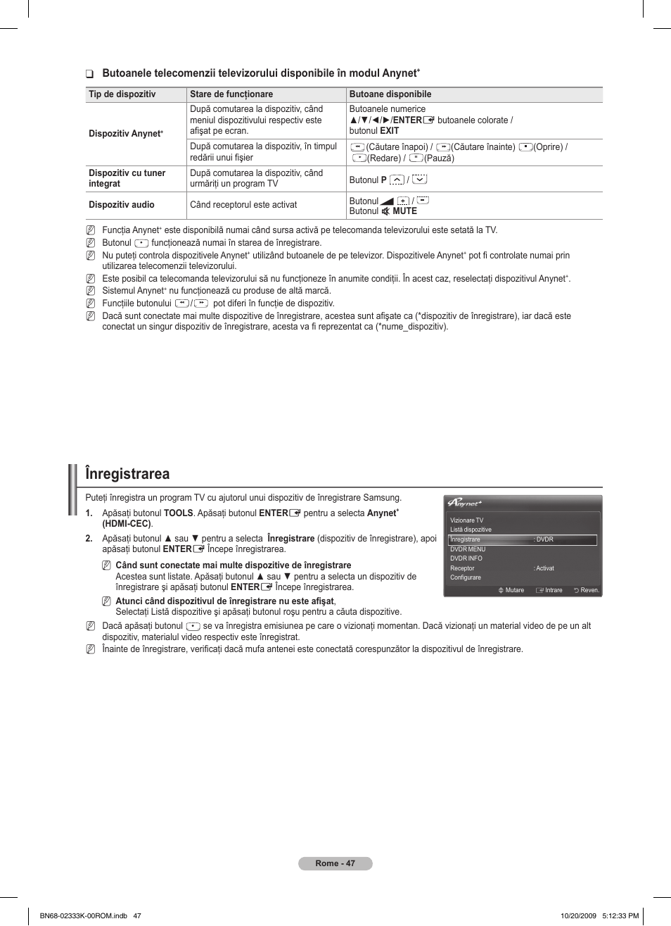 Înregistrarea | Samsung PS63B680T6W User Manual | Page 499 / 644