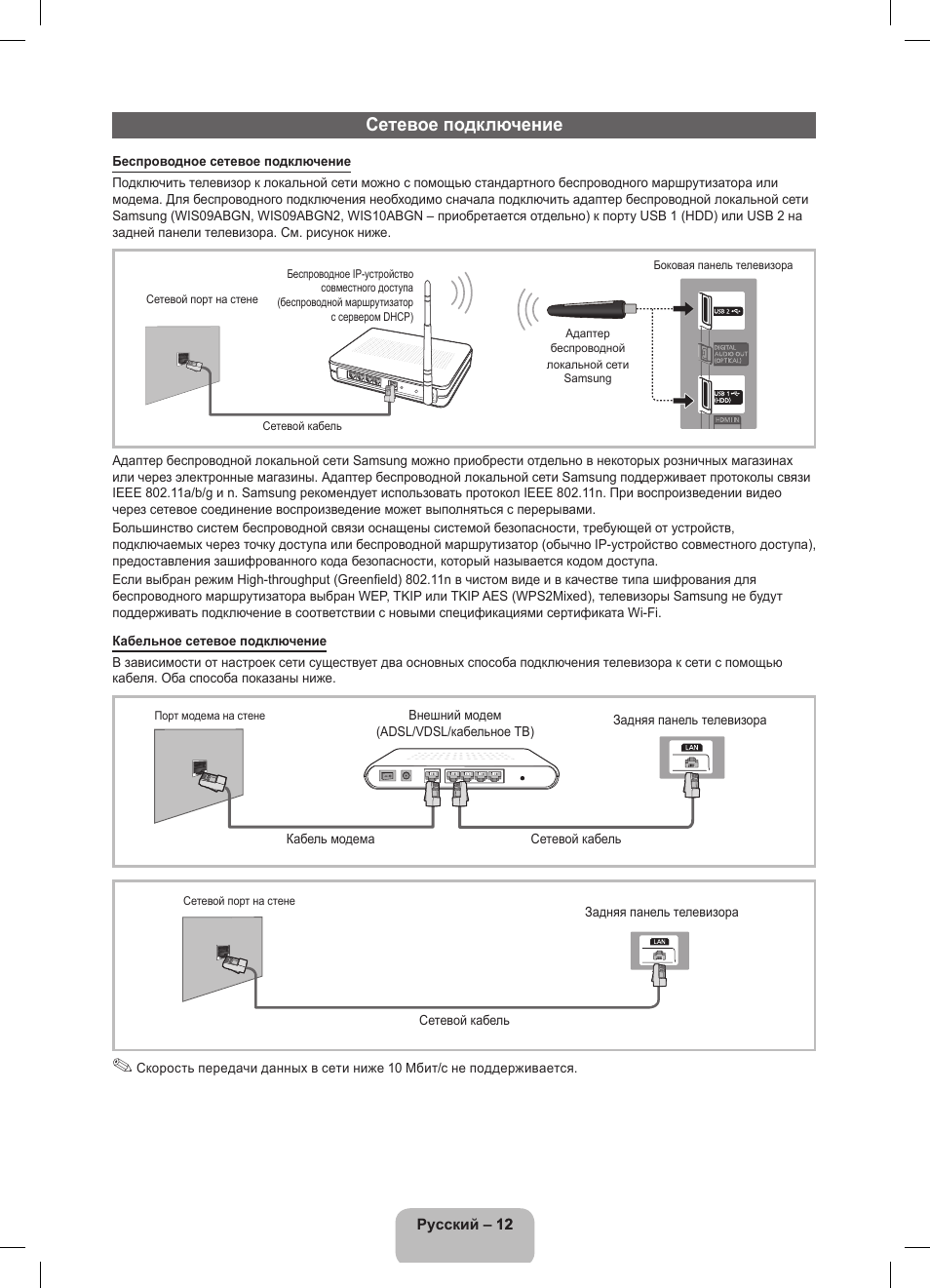 Сетевое подключение | Samsung UE32D5800VW User Manual | Page 66 / 163
