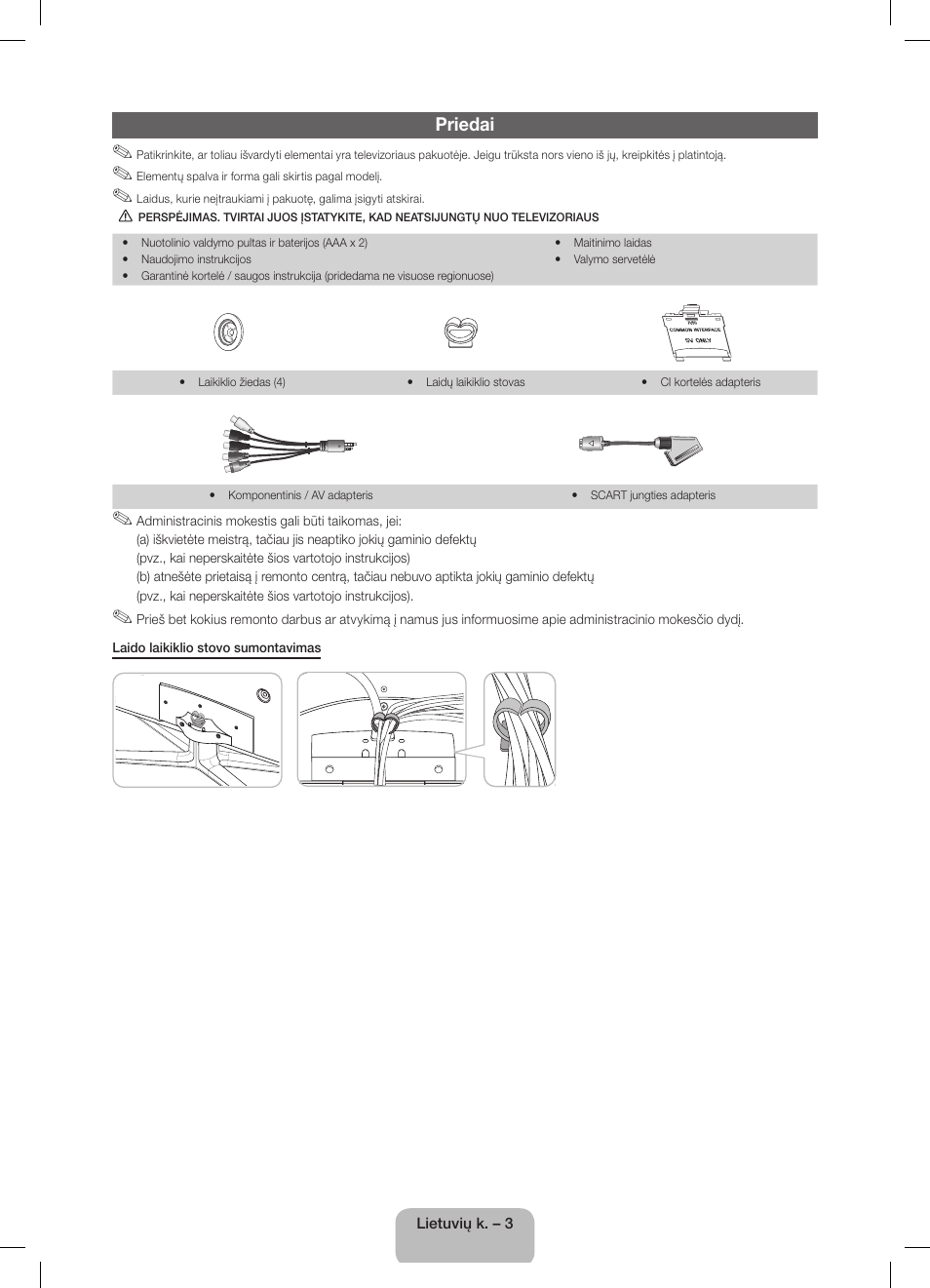 Priedai | Samsung UE32D5800VW User Manual | Page 93 / 163