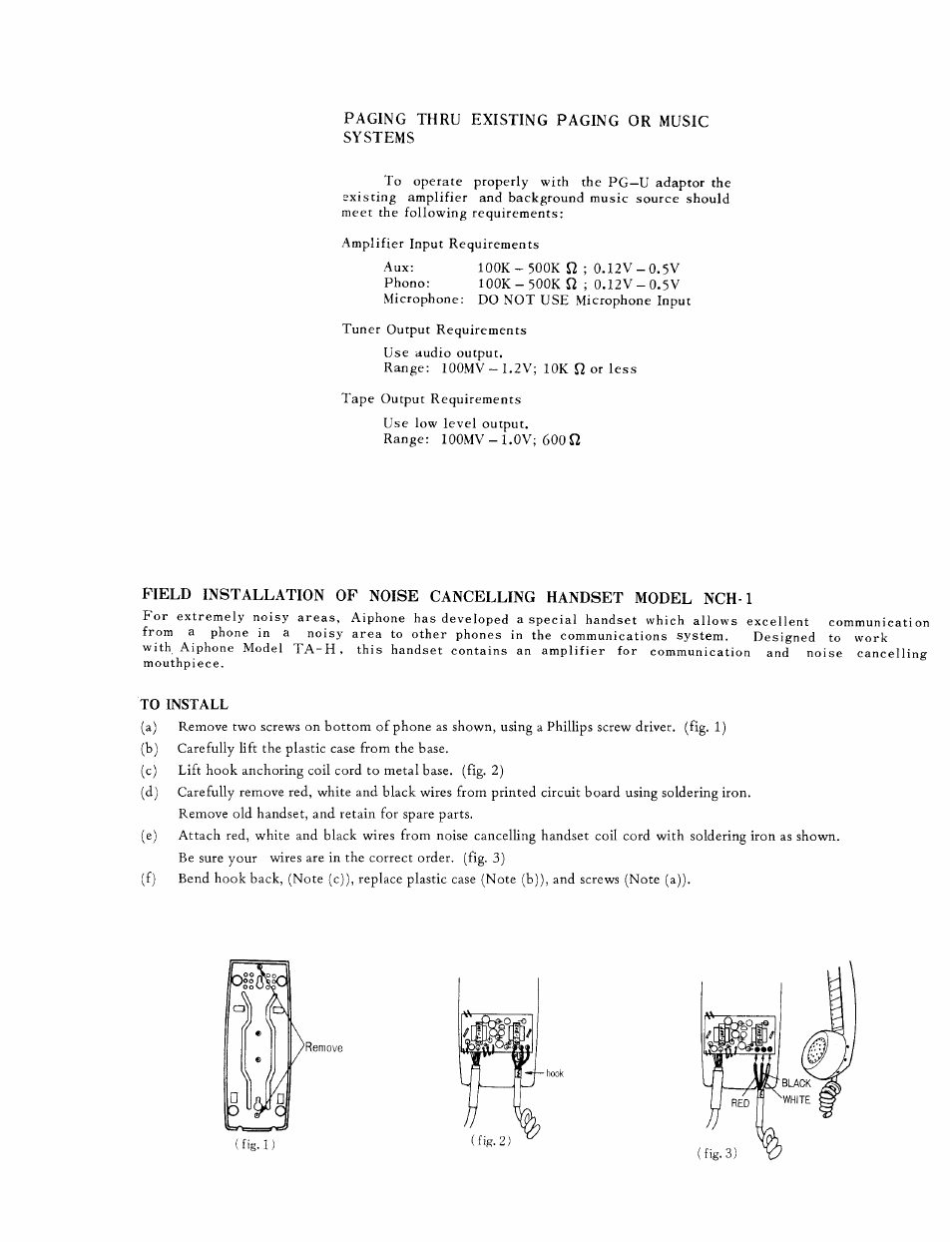 Paging thru existing paging or music systems | Aiphone TA-12H User Manual | Page 7 / 10