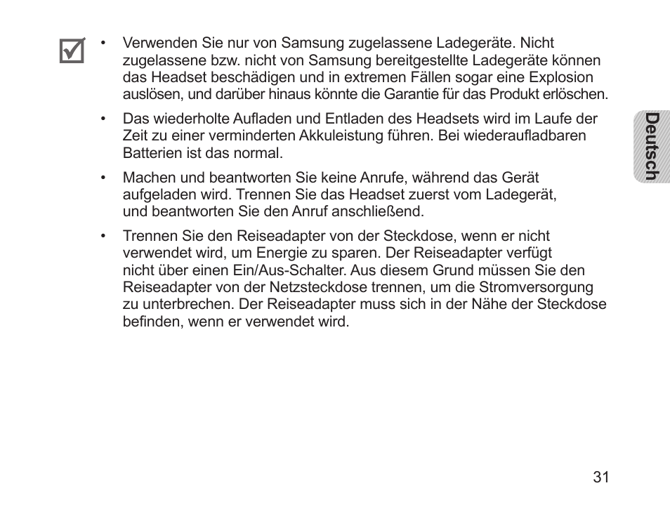 Deutsch | Samsung HM1200 User Manual | Page 33 / 154