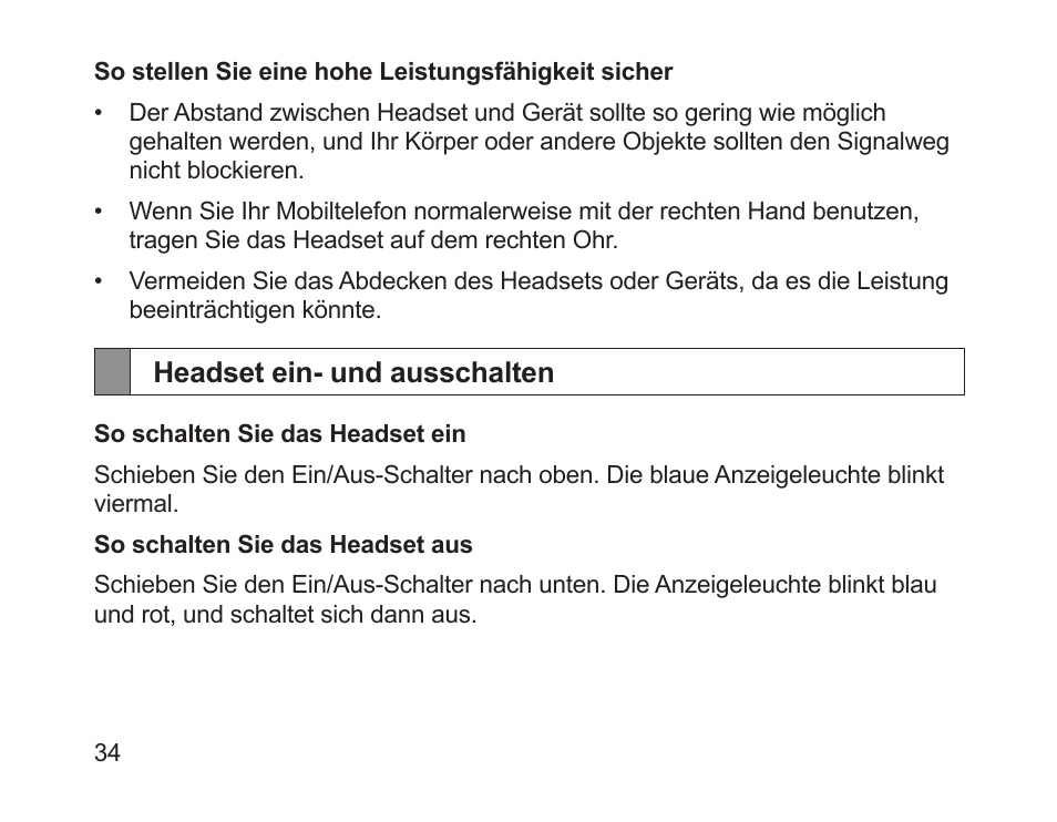 Headset ein- und ausschalten | Samsung HM1200 User Manual | Page 36 / 154