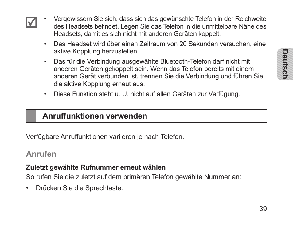 Anruffunktionen verwenden | Samsung HM1200 User Manual | Page 41 / 154
