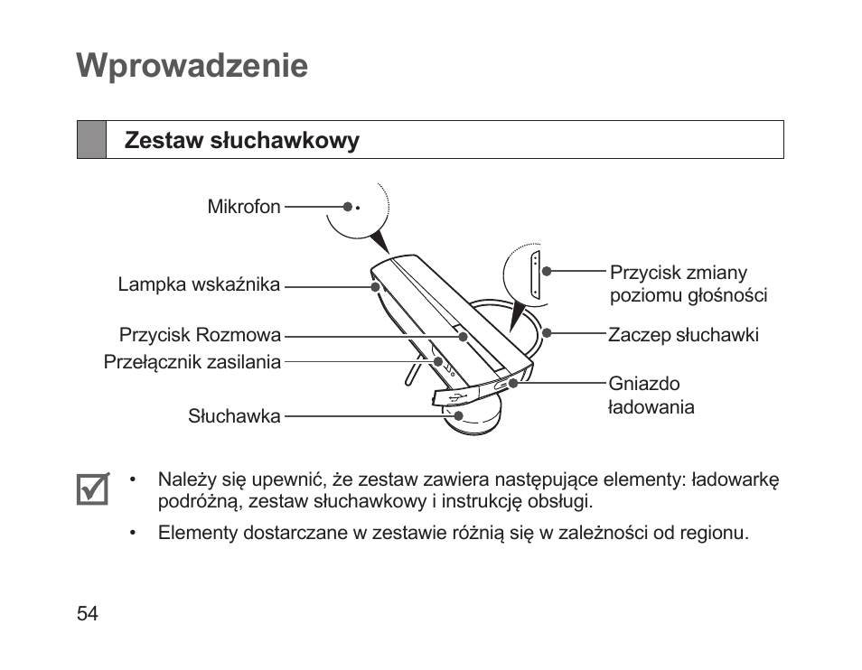 Wprowadzenie, Zestaw słuchawkowy | Samsung HM1200 User Manual | Page 56 / 154